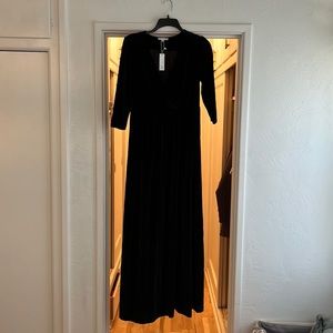 NWT Baltic Born Black Velvet Dress 3/4 Sleeve Size XL